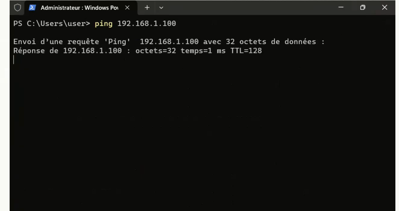 Test de connectivité - Ping
