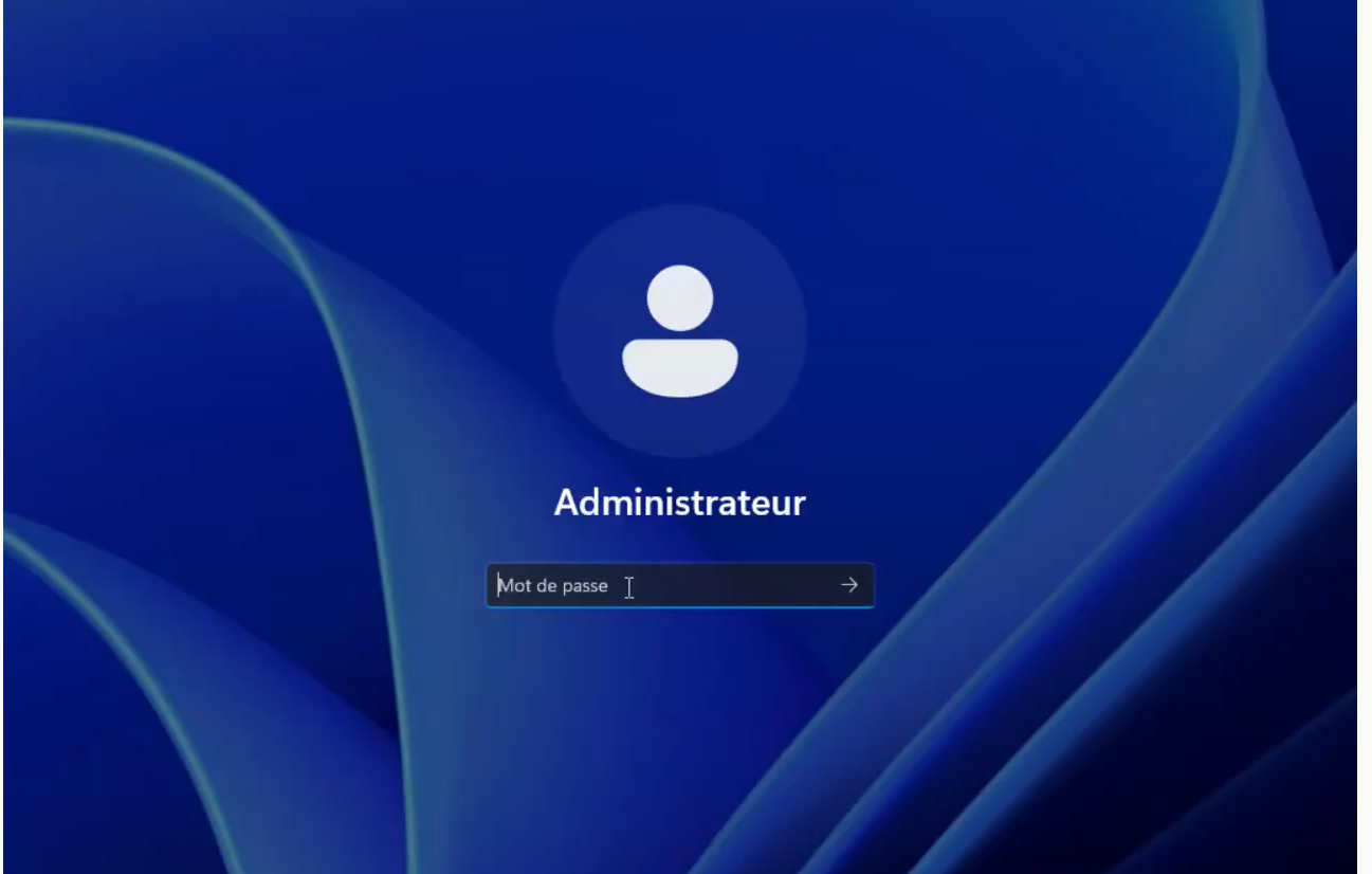 Ouverture de session Administrateur