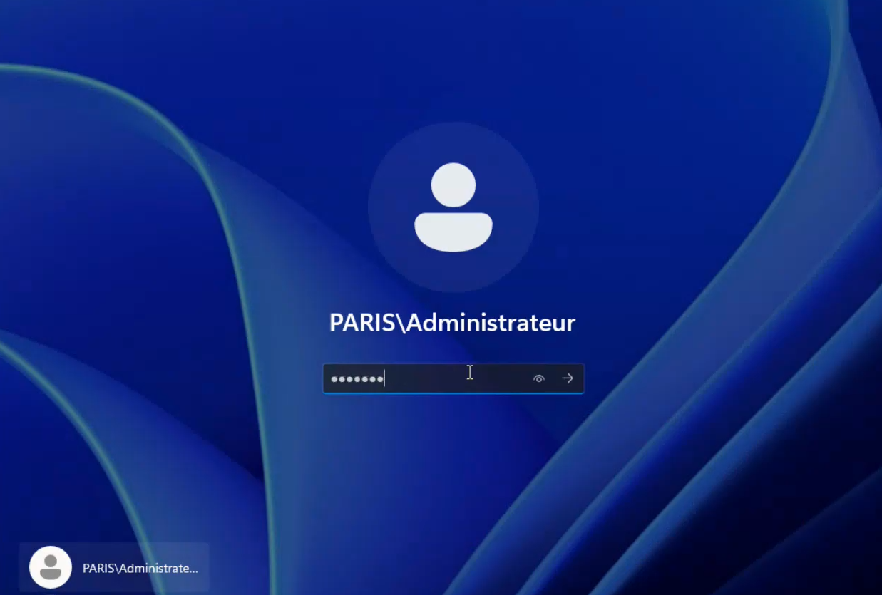 Connexion Administrateur au domaine PARIS