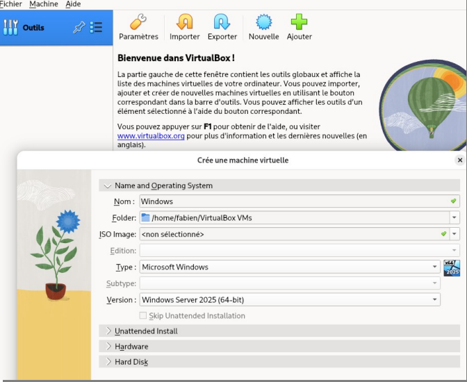 Configuration VirtualBox Windows Server
